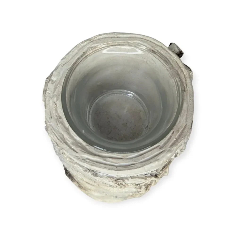 Faux White Birch Candle Holder 6